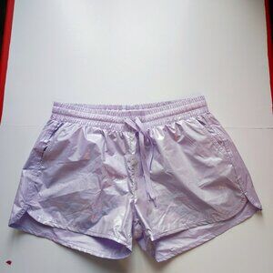 ZYIA lilac shine bomber shorts women's size L